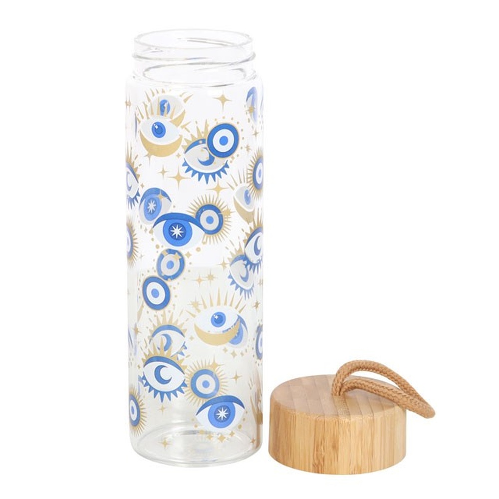 Something Different - All Seeing Eye Reusable Glass Waterfles - Multicolours